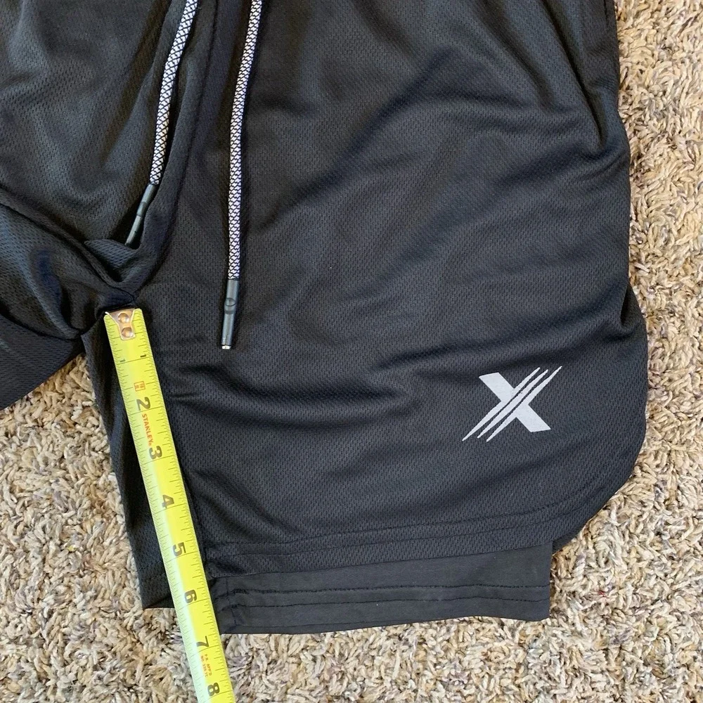 NWT Extreme Fit Shorts Mens Large Black Graham Lined Pockets Gym Athletic Logo
